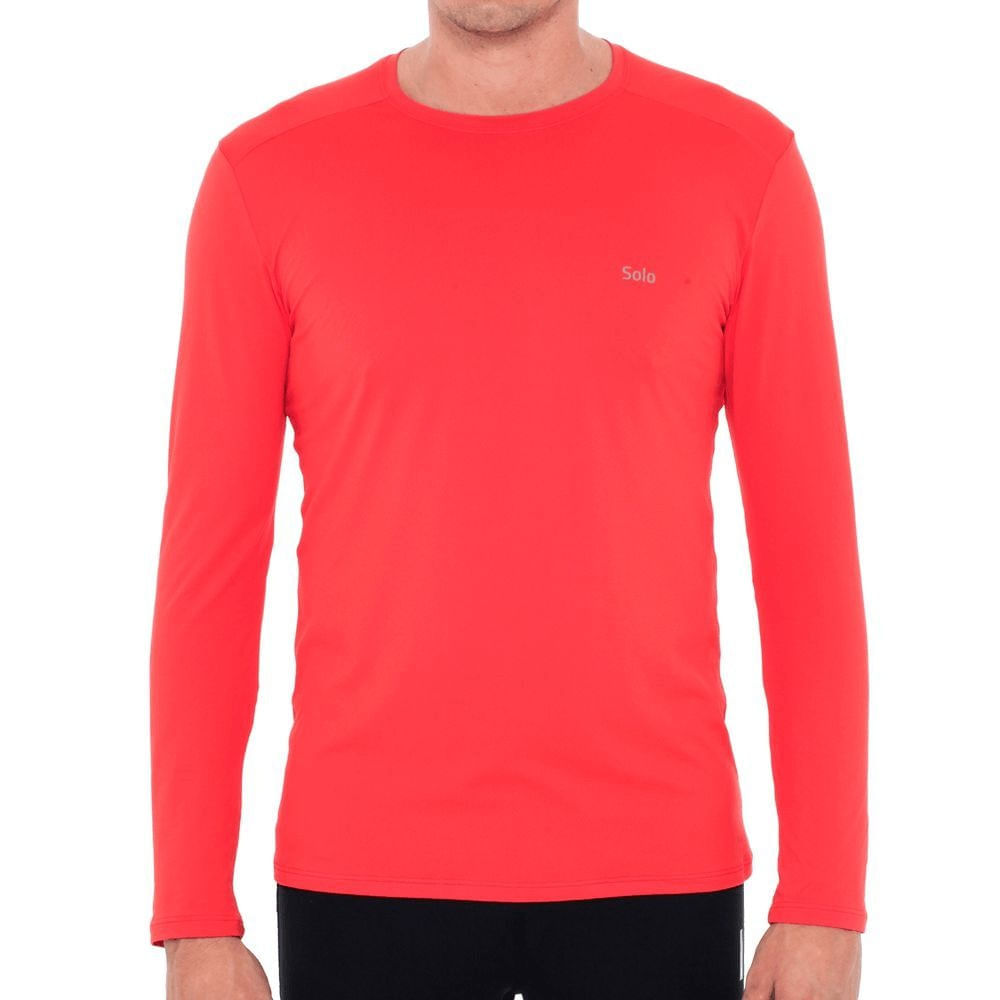 camiseta manga longa vermelho
