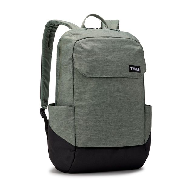 mochila-casual-thule-lithos-20-litros-verde-preto-perfil-solo